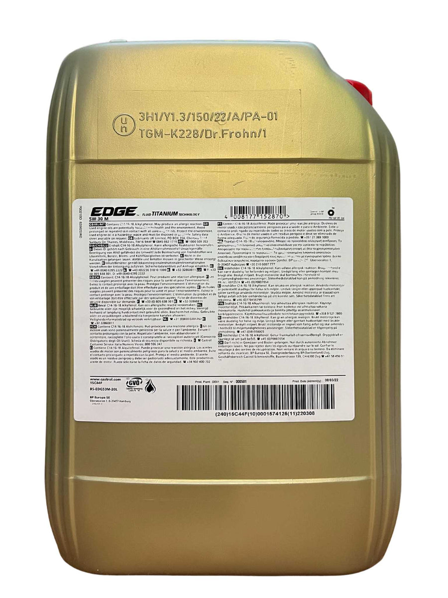 Castrol Edge 5W-30 M 20 Liter – oel-billiger