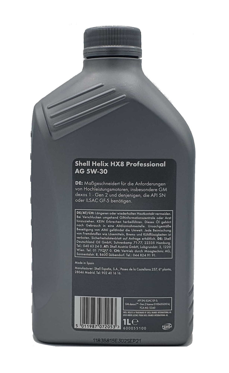 Shell Helix HX8 Professional AG 5W-30 1 Liter – oel-billiger