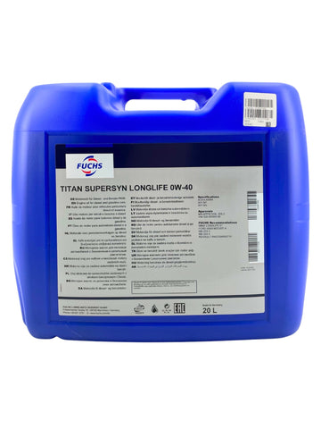 Fuchs Titan Supersyn Longlife 0W-40 20 Liter