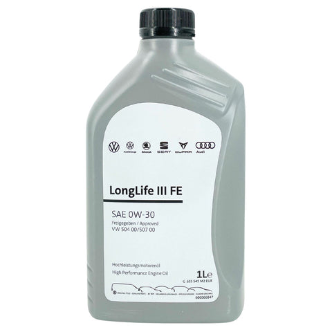 Original VW Audi Seat Skoda 0W-30 504.00 / 507.00 Longlife FE 3 1 Liter